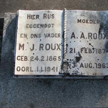 ROUX M.J. 1865-1941 &amp; A.A. 1874-1963