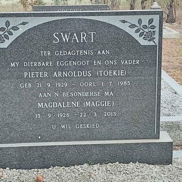 SWART Pieter Arnoldus 1929-1985 &amp; Magdalene 1926-2013