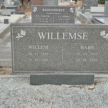 WILLEMSE Willem 1919-2000 &amp; Babs 1933-2020