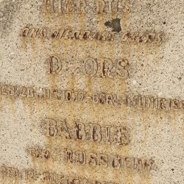 KRIEL Doors 1877-19?? &amp; Babbie ROSSOUW 1870-1941