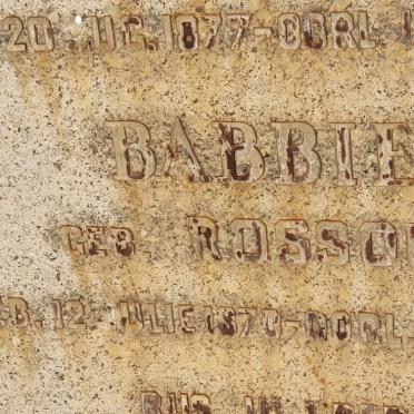 KRIEL Doors 1877-19?? &amp; Babbie ROSSOUW 1870-1941