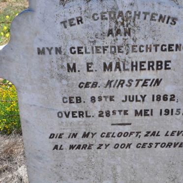 MALHERBE M.E. nee KIRSTEIN 1862-1915