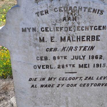 MALHERBE M.E. nee KIRSTEIN 1862-1915