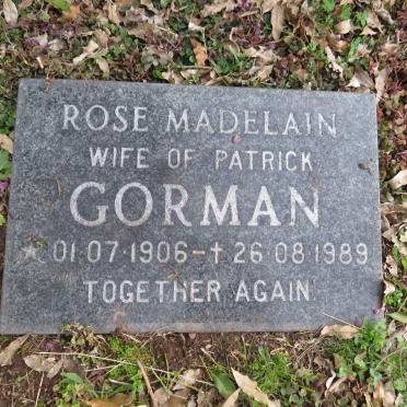GORMAN Rose Madelain 1906-1989