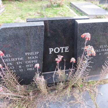 POTE Michael Philip 1927-1983 &amp; Maria Elizabeth TALJAARD 1933-