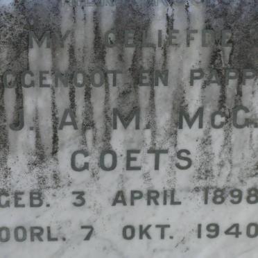 GOETS J.A.M. McG. 1898-1940