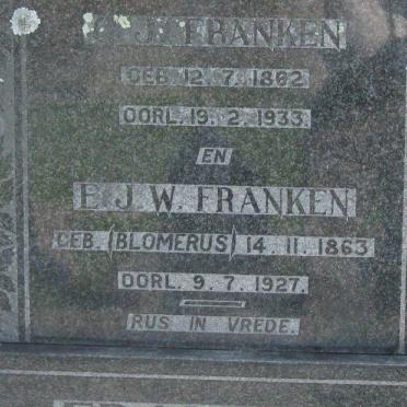 FRANKEN C.J. 1862-1933 &amp; E.J.W. BLOMERUS 1863-1927