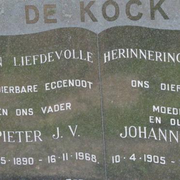 KOCK Pieter J.V., de 1890-1968 &amp; Johanna C.H. 1905-1984