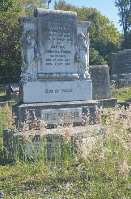 FOURIE Coenraad Johannes 1859- 1938 & Aletha Johanna DE VILLIERS 1896-1933