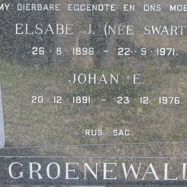 GROENEWALD Johan E. 1891-1976 &amp; Elsabe J. SWART 1896-1971