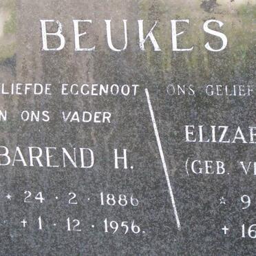 BEUKES Barend H. 1886-1956 &amp; Elizabeth M. VERMEULEN 1890-1977