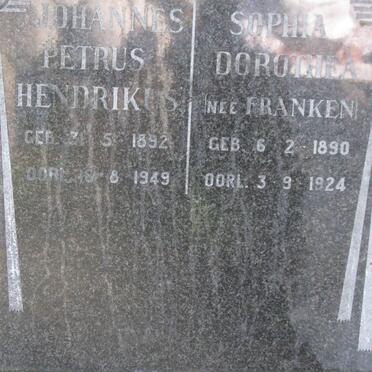 SWAINE Johannes Petrus Hendrikus 1892-1949 &amp; Sophia Dorothea FRANKEN 1890-1924