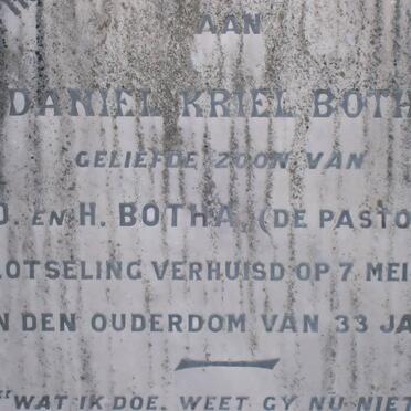 BOTHA Daniel Kriel -1917