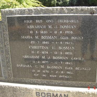 BOSMAN Abraham M.J. 1830-1908 and family