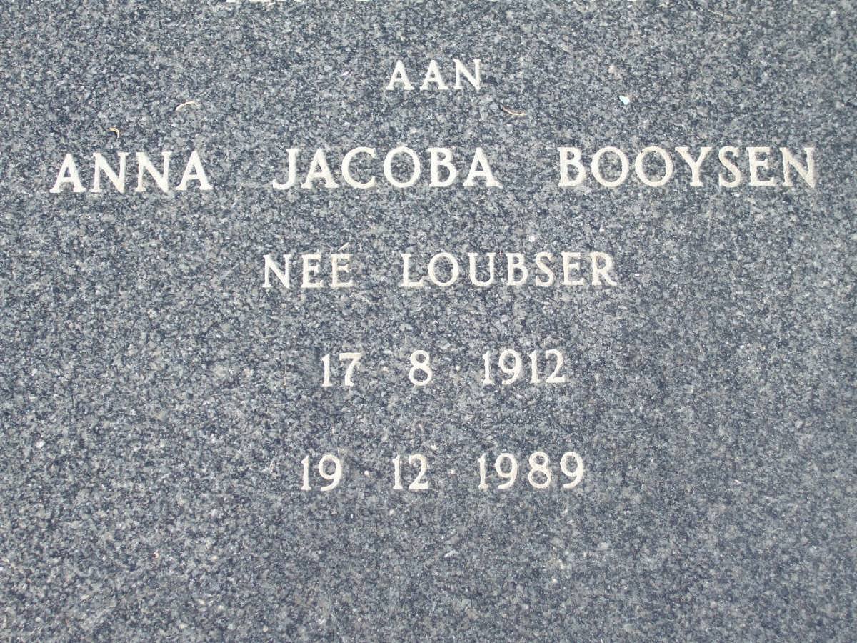 BOOYSEN Anna Jacoba nee LOUBSER 1912-1989