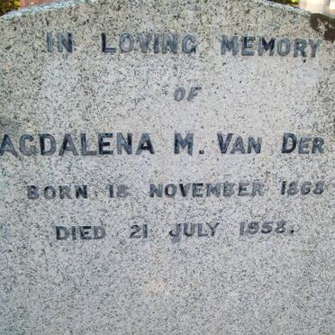 BYL Magdalena M., van der 1868-1958