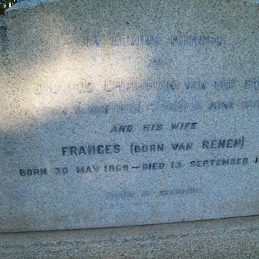 BYL Jacobus Christian, van der 1870-1948 &amp; Frances VAN RENEN 1869-1952