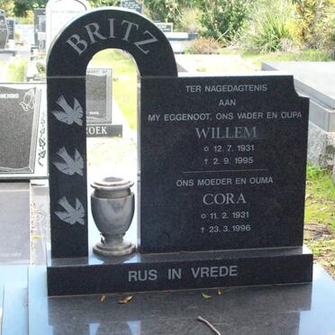 BRITZ Willem 1931-1995 &amp; Cora 1931-1996