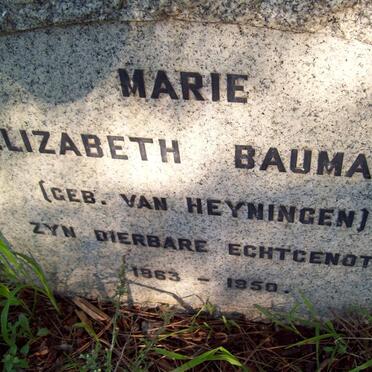 BAUMANN Marie Elizabeth nee VAN HEYNINGEN 1863-1950