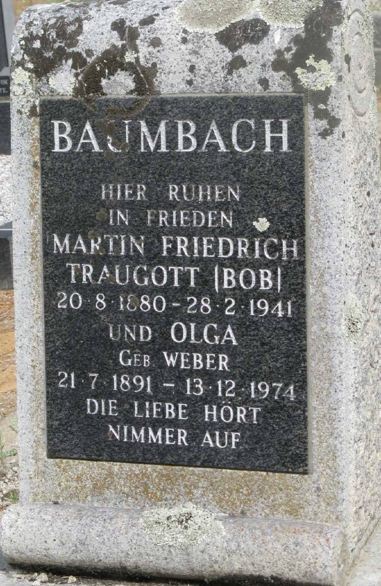 BAJMBACH Martin Friedrich Traugott 1880-1941 &amp; Olga WEBER 1891-1974