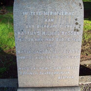 BASSON Matthys Michiel -1942 &amp; Maria Jacoba BLATT -1945