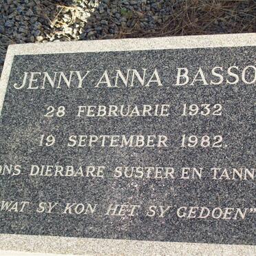 BASSON Johannes 1885-1938 &amp; Christina Wilhelmina BASSON 1892-1982, BASSON Jenny Anna 1932-1982_3