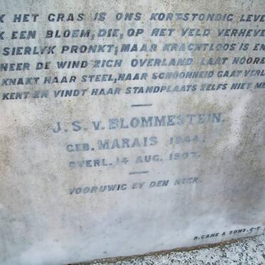 BLOMMENSTEIN Johannes Jacobus 1833-1897 &amp; J.S. MARAIS 1844-1907