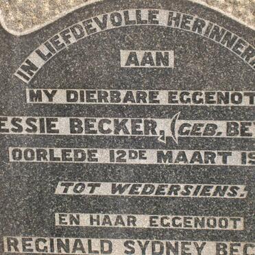 BECKER Jessie nee BEYERS -1949