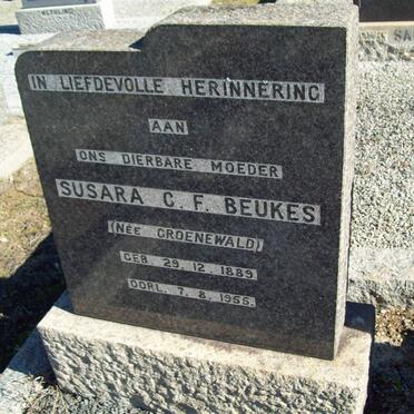 BEUKES Susarah C.F. nee GROENEWALD 1889-1955