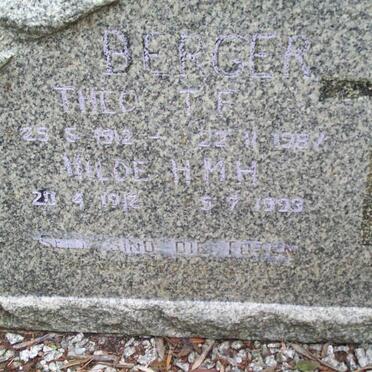 BERGER  T.F. 1912-1987 &amp; H.M.H. 1912-1993