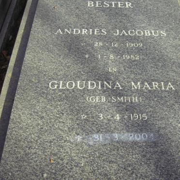 BESTER Andries Jacobus 1909-1982 &amp; Gloudina Maria SMITH 1915-2004