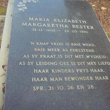 BESTER Maria Elizabeth Margaretha 1905-1992