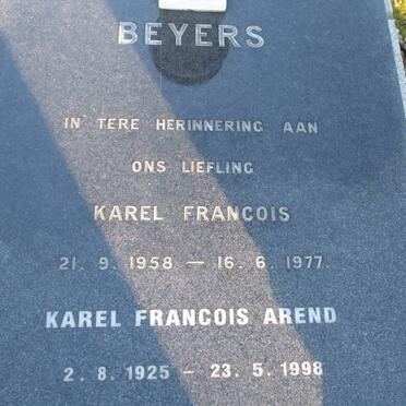 BEYERS Karel Francois Arend 1925-1998 :: BEYERS Karel Francois 1958-1977