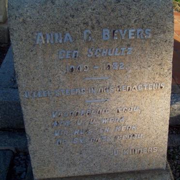 BEYERS Anna C. nee SCHULTZ 1849-1932