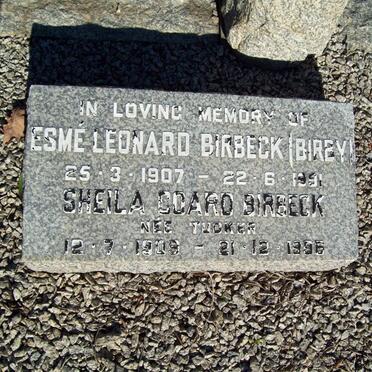 BIRBECK Esme Leonard 1907-1991, BIRBECK Sheila Coard 1909-1996 nee