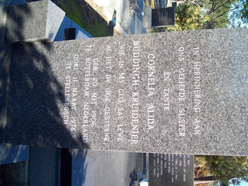 BUDDINGH-KRUIDENIER Cornelia Alida 1906-1976