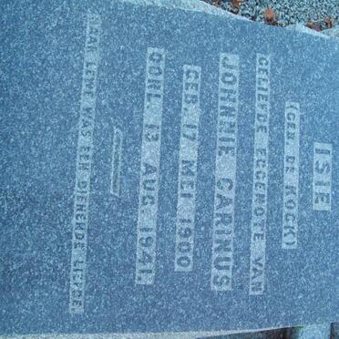 CARINUS Isie nee DE KOCK 1900-1941