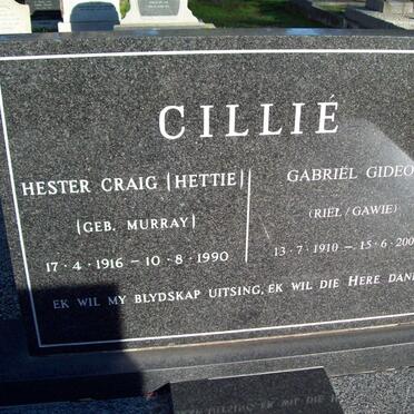 CILLIE Gabriel Gideon 1910-2000 &amp; Hester Craig MURRAY 1916-1990