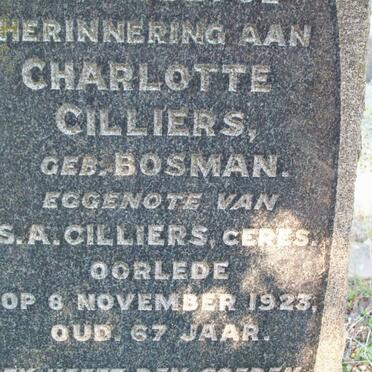 CILLIERS Charlotte nee BOSMAN -1923