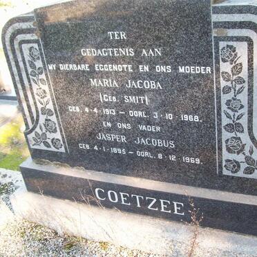 COETZEE Jasper Jacobus 1895-1969 &amp; Maria Jacoba SMIT 1913-1988