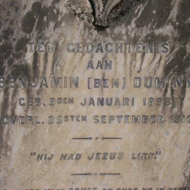 DUMINY Benjamin 1898-1910