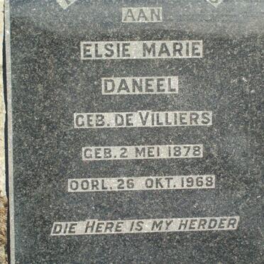 DANEEL Elsie Marie nee DE VILLIERS 1878-1968