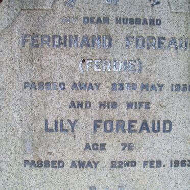 FOREAUD Ferdinand -1958 &amp; Lily -1963