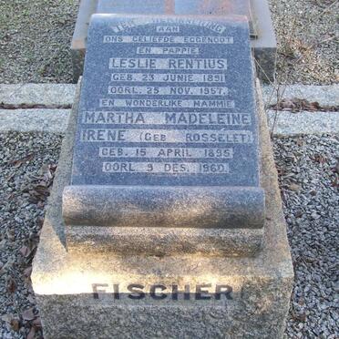 FISCHER Leslie Rentius 1891-1957 &amp; Martha Madeleine Irene ROSSELET 1895-1960