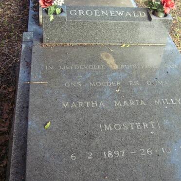 GROENEWALD Martha Maria Milly nee MOSTERT 1897-1989