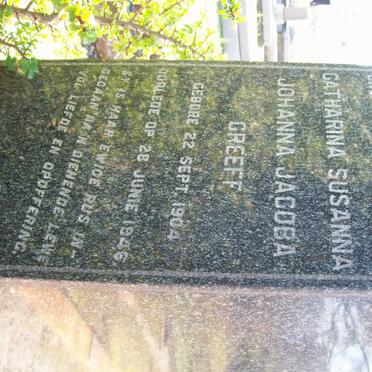 GREEFF Catharina Susanna Johanna Jacoba 1904-1946