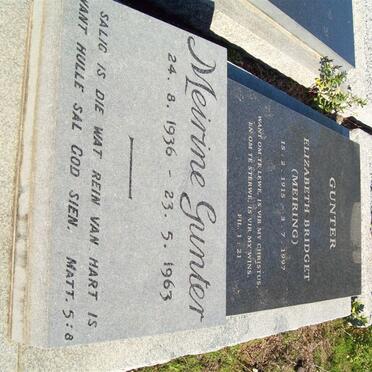 GUNTER Christiaan Frans Gerhardus 1906-1979 &amp; Elizabeth Bridget MEIRING 1915-1997 :: GUNTER Merine 1936-1963_3