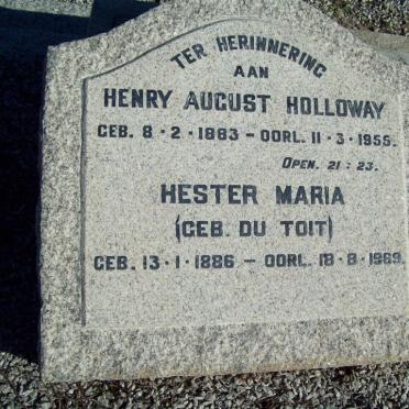 HOLLOWAY Henry August 1883-1955 &amp; Hester Maria DU TOIT 1886-1969