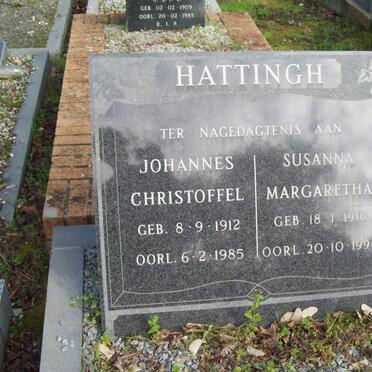 HATTINGH Johannes Christofel 1912-1985 &amp; Susanna Margaretha 1916-1994