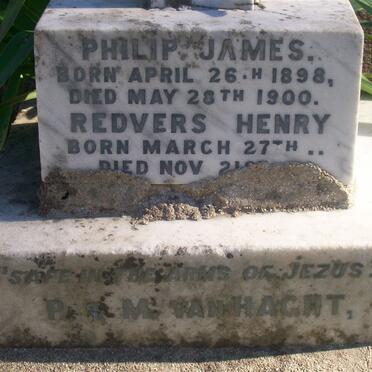 HAGHT Philip James, van 1898-1900 :: VAN HAGHT Redvers Henry ??-??